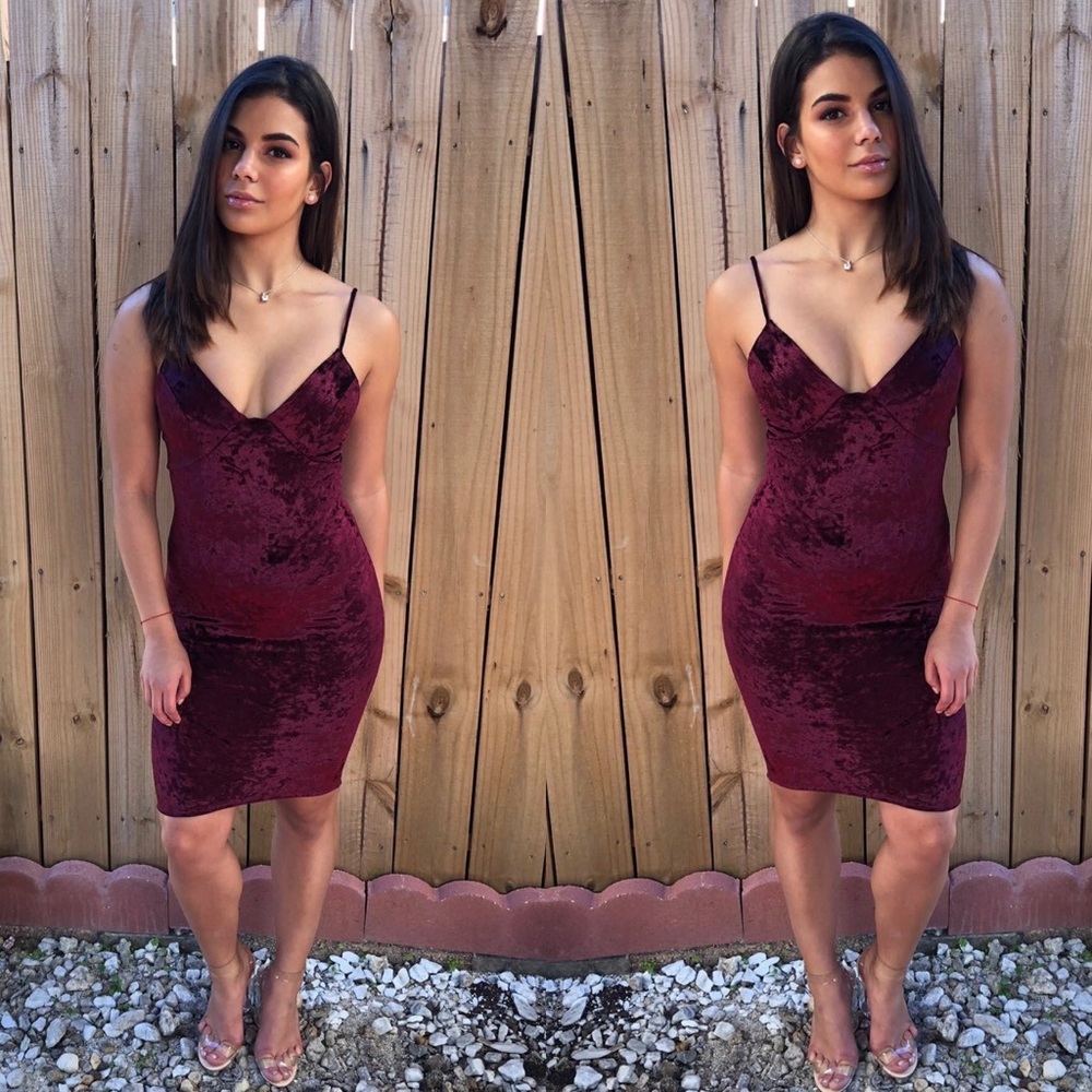 Burgundy Midi Dress